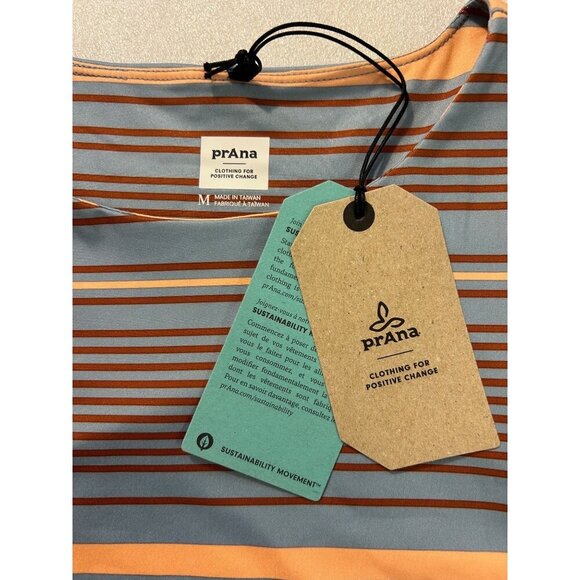 PrAna Emerald Lake Red Clay Stripe Dress Size Medium NWT - Picture 6 of 7